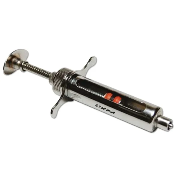 Metal Syringe With Glass Barrel