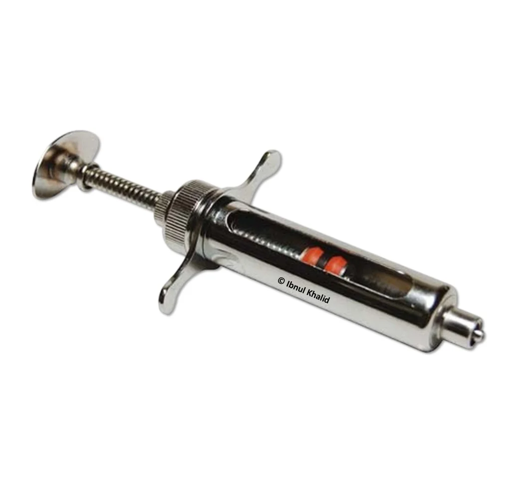 Metal Syringe With Glass Barrel Metal Syringe With Glass Barrel
